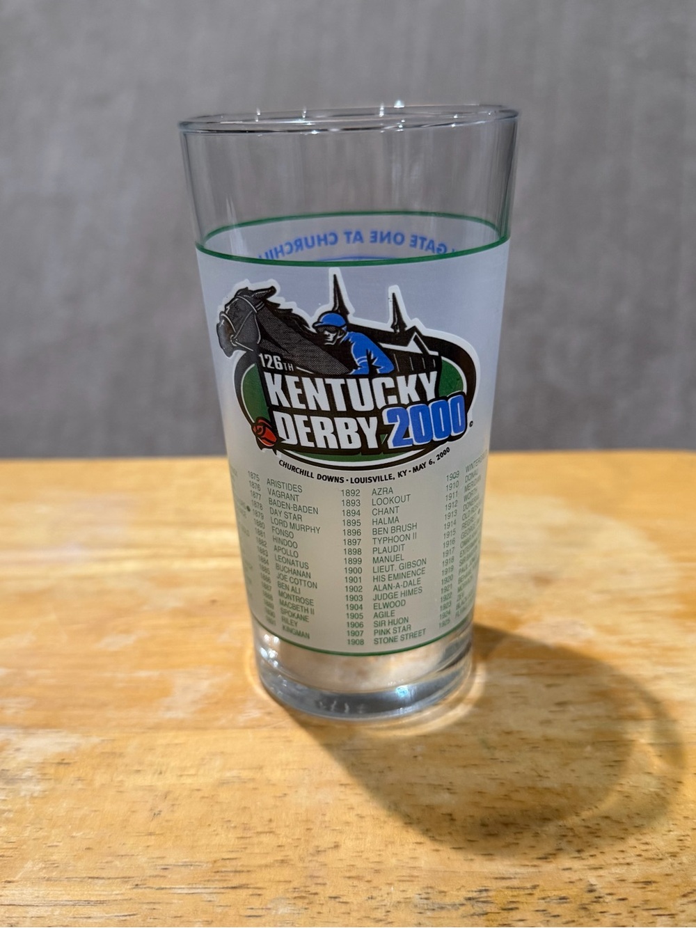 Official 126th Kentucky Derby 2000 Mint Julep Glass - OFF CENTER ROSE Shots Dad